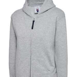 Childrens Zipped Hood Heather Grey Age 9/10
