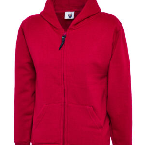 Childrens Zipped Hooded Sweatshirt Red age 5/6