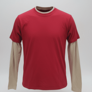 Skinnifitmen Long Sleeve Layered Look Red/Cream Large