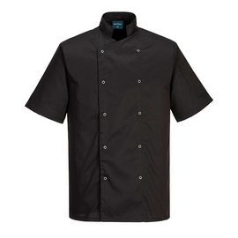 Chefs Black Stud Jacket Short Sleeve