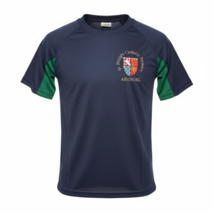 St Philips Catholic Primary Arundel P.E Tee Navy/Emerald HOWARD