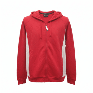 SLAZENGER RED/WHITE FULL ZIP HOOD L