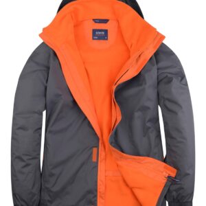 Uneek Deluxe Outdoor Jacket Deep Grey/Fiery Orange